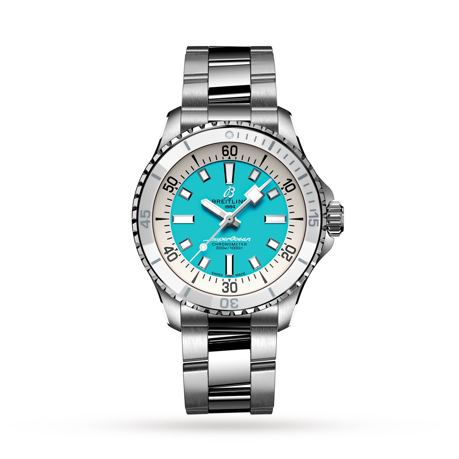 Montre Breitling Superocean Automatic 36 en acier inoxydable - Turquoise A17377211C1A1 Montre Breitling Superocean Automatic 36 en acier inoxydable - Turquoise A17377211C1A1