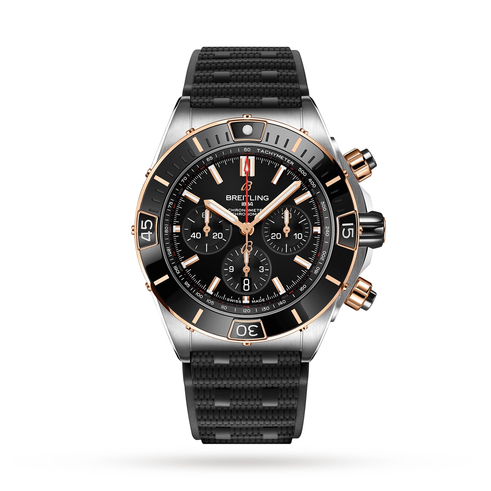 Montre Breitling Super Chronomat B01 44 en acier inoxydable et or rouge 18 carats UB0136251B1S1