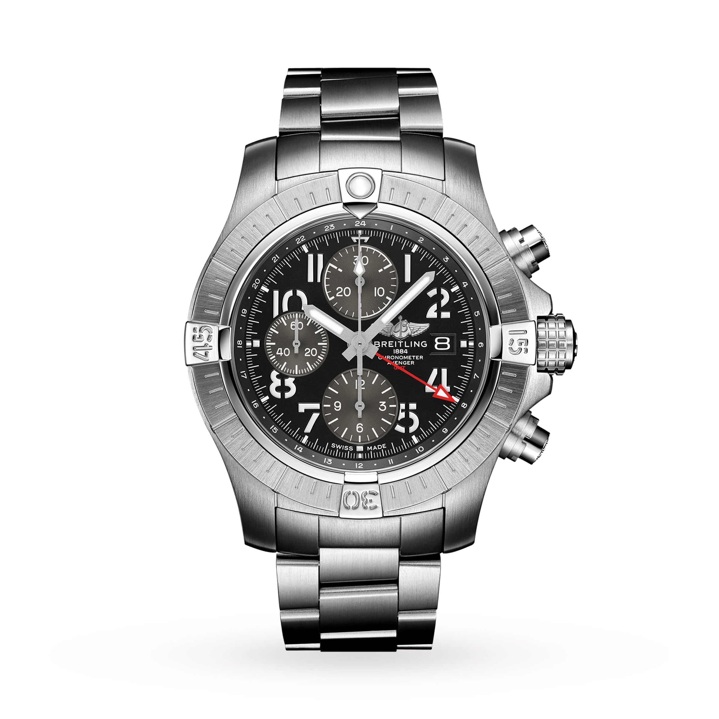 Montre Breitling Avenger Chronographe GMT 45 en acier inoxydable A24315101B1A1
