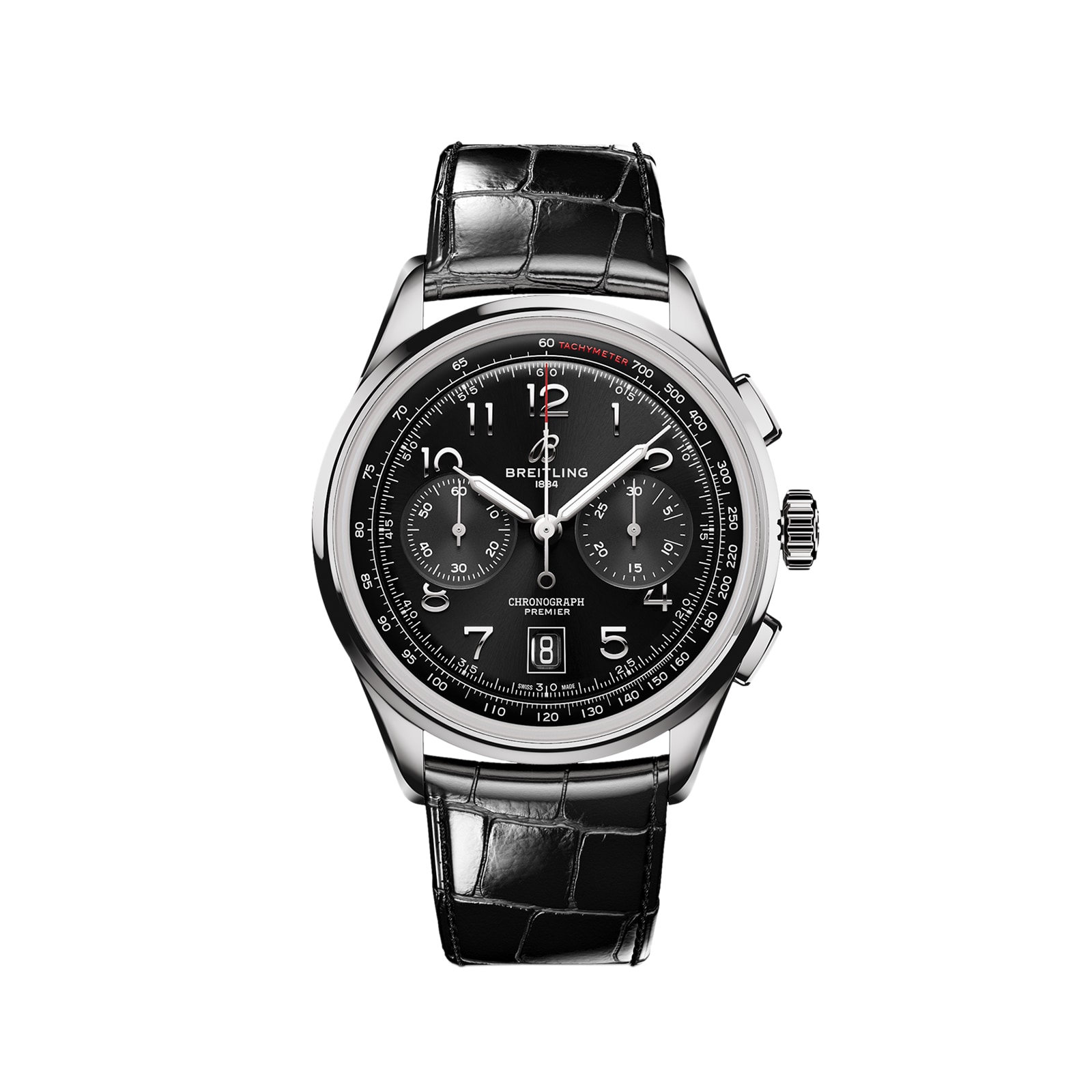 Montre Breitling Premier B01 Chronographe 42 mm pour homme, noire, AB0145221B1P1