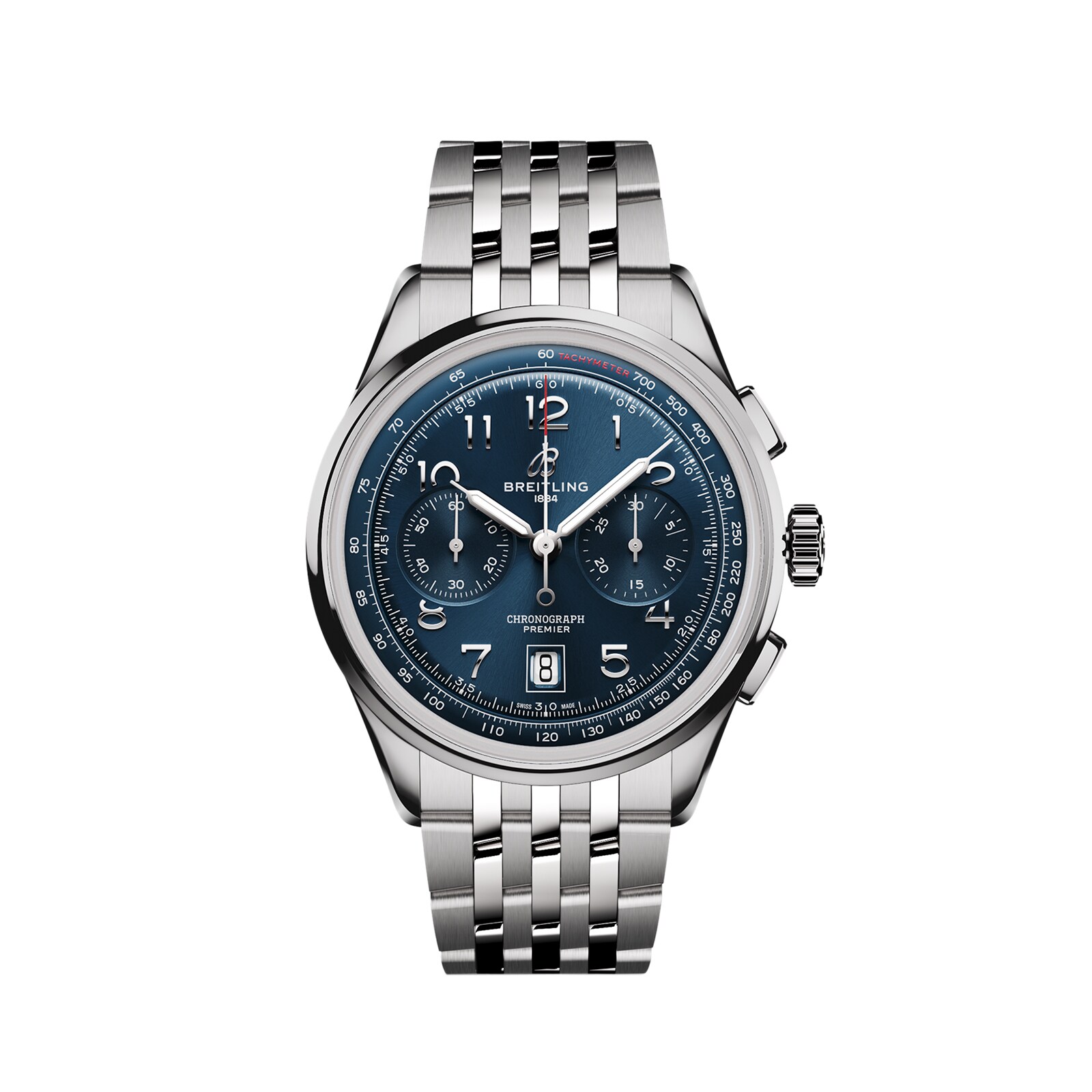 Montre homme Breitling Premier B01 Chronographe 42 mm Acier inoxydable bleu AB0145171C1A1