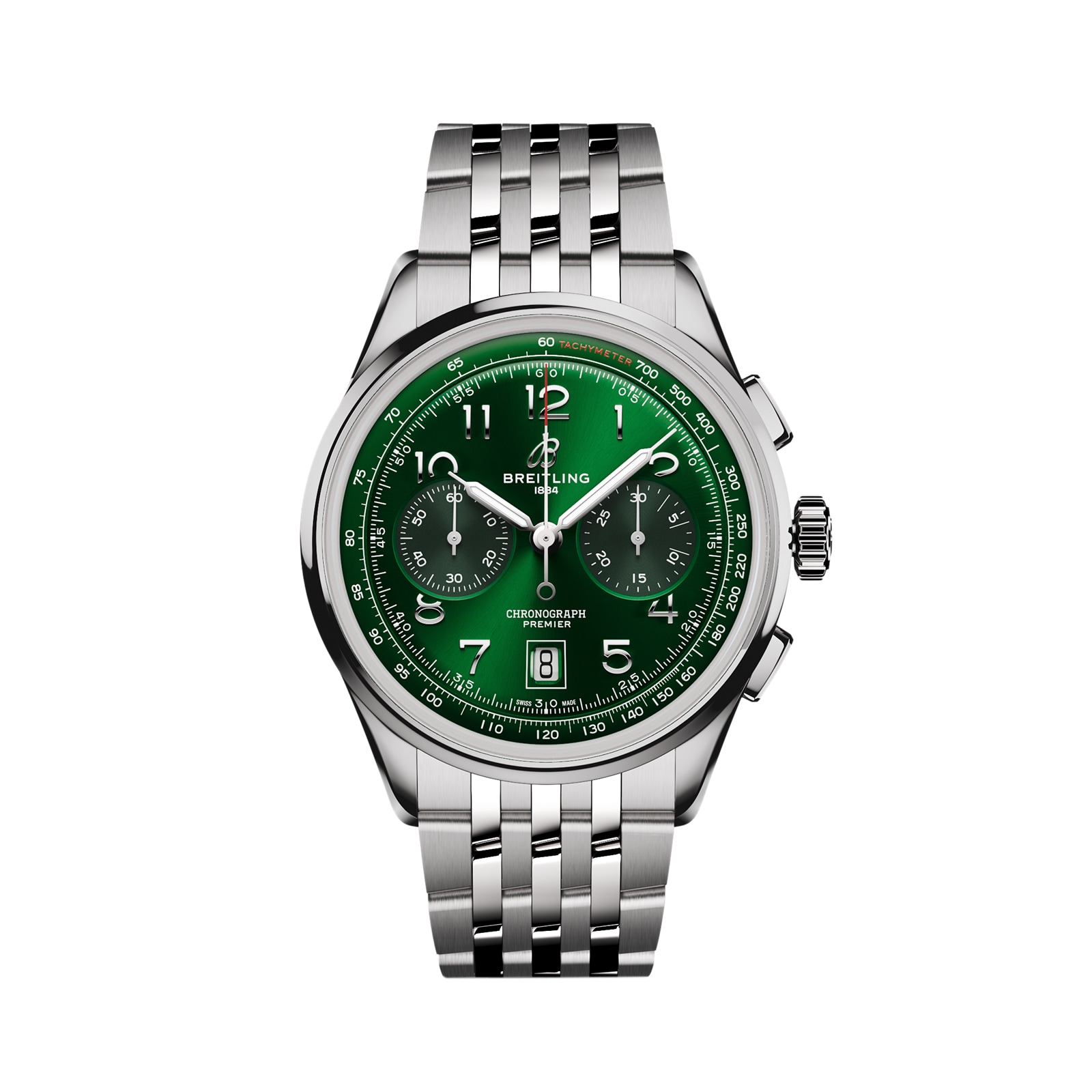 Montre homme Breitling Premier B01 Chronographe 42 mm Acier inoxydable Vert AB0145371L1A1