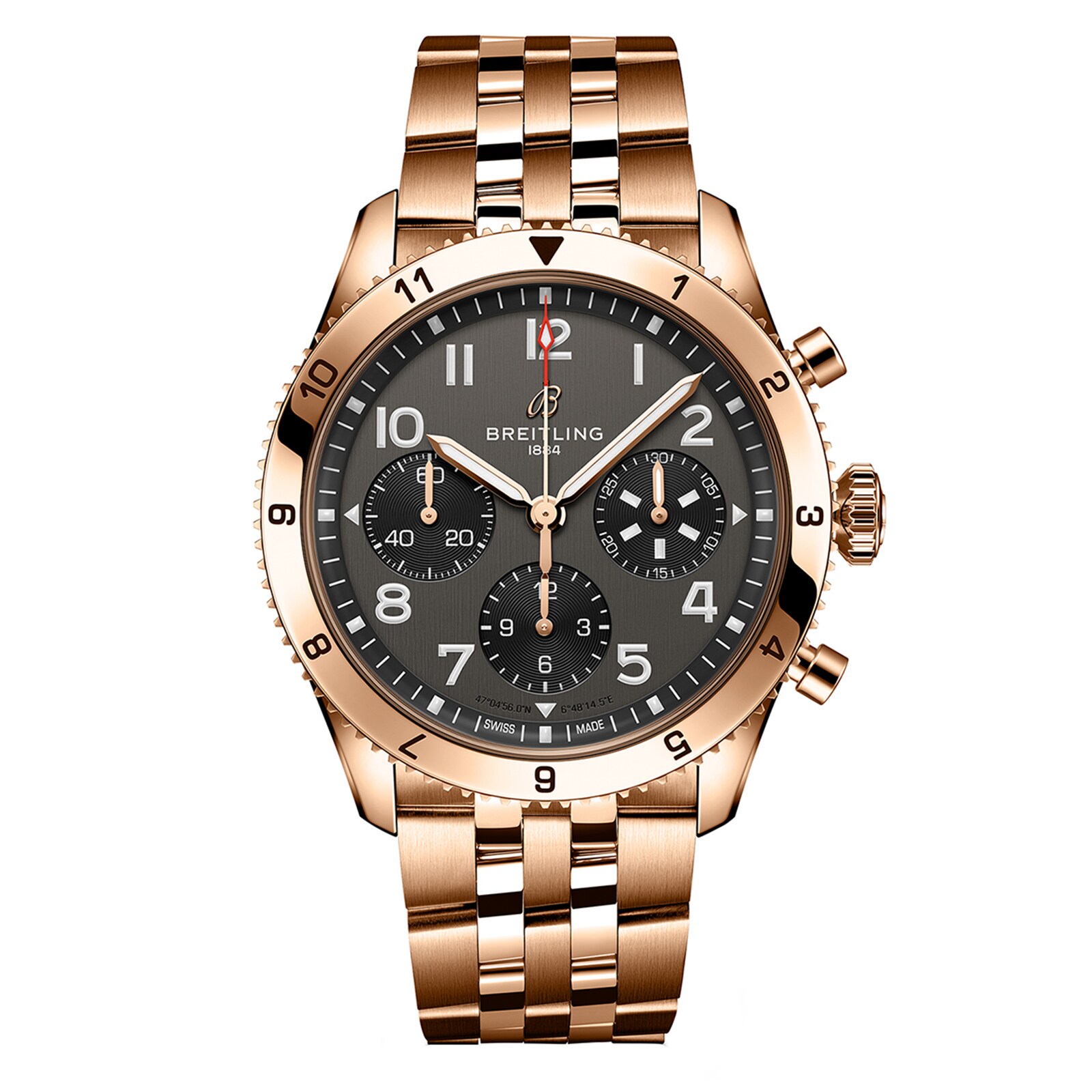 Montre Breitling Classic AVI Chronograph 42 P-51 Mustang en or rouge 18 carats R233801A1B1R1