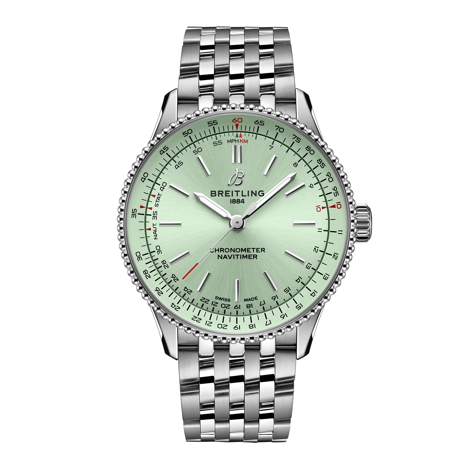 Montre Breitling Navitimer 36 mm pour femme, verte A17327361L1A1