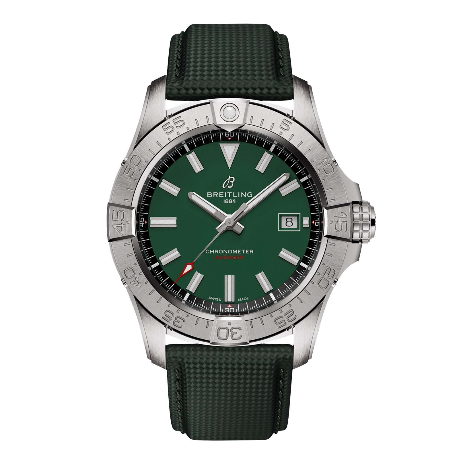 Montre Breitling Avenger automatique 42 mm pour homme, cuir vert A17328101L1X1