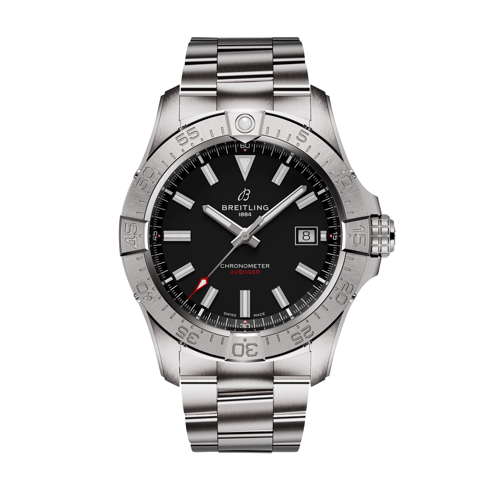 Montre Breitling Avenger automatique 42 mm pour homme en acier inoxydable noir A17328101B1A1