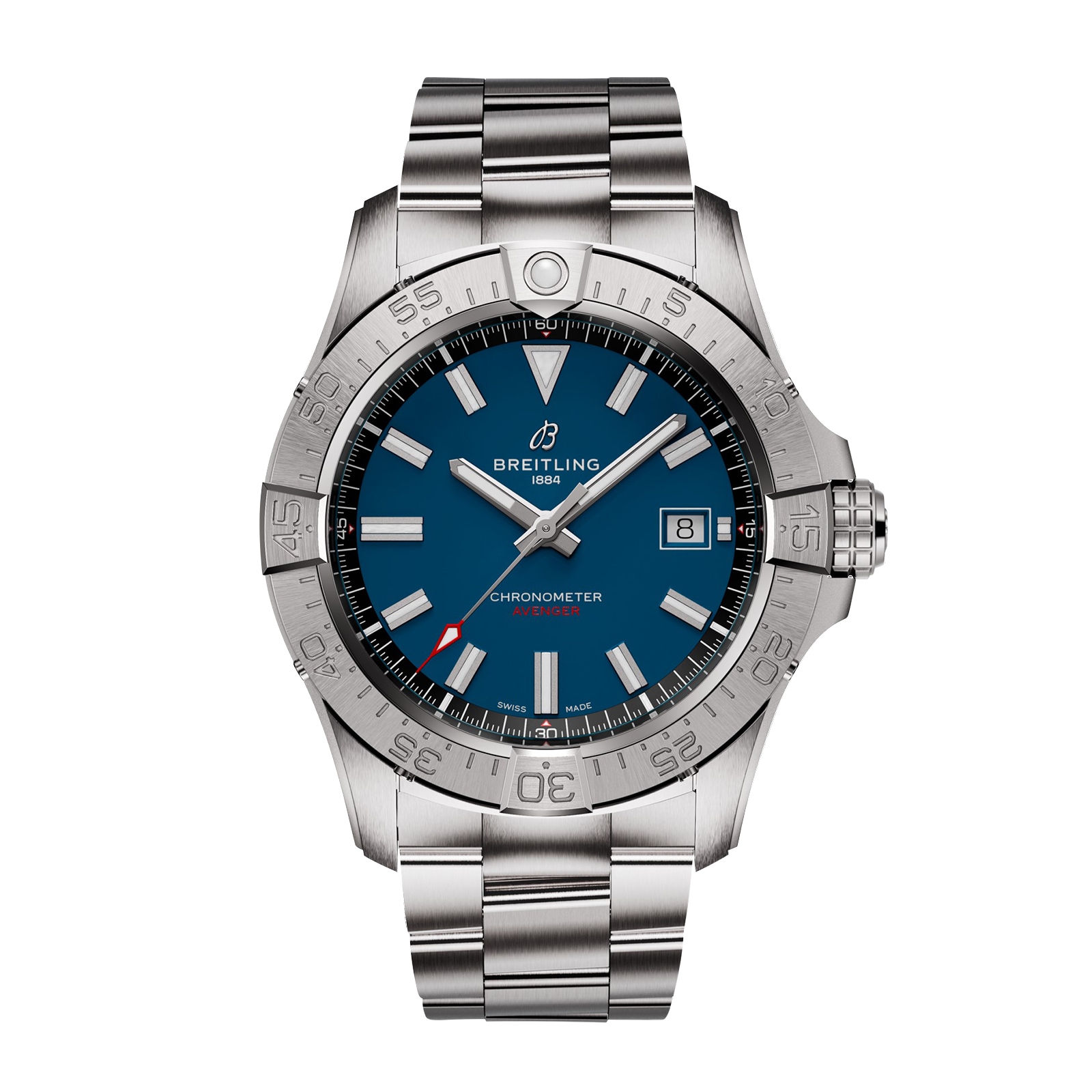Montre Breitling Avenger automatique 42 mm pour homme, acier inoxydable bleu A17328101C1A1