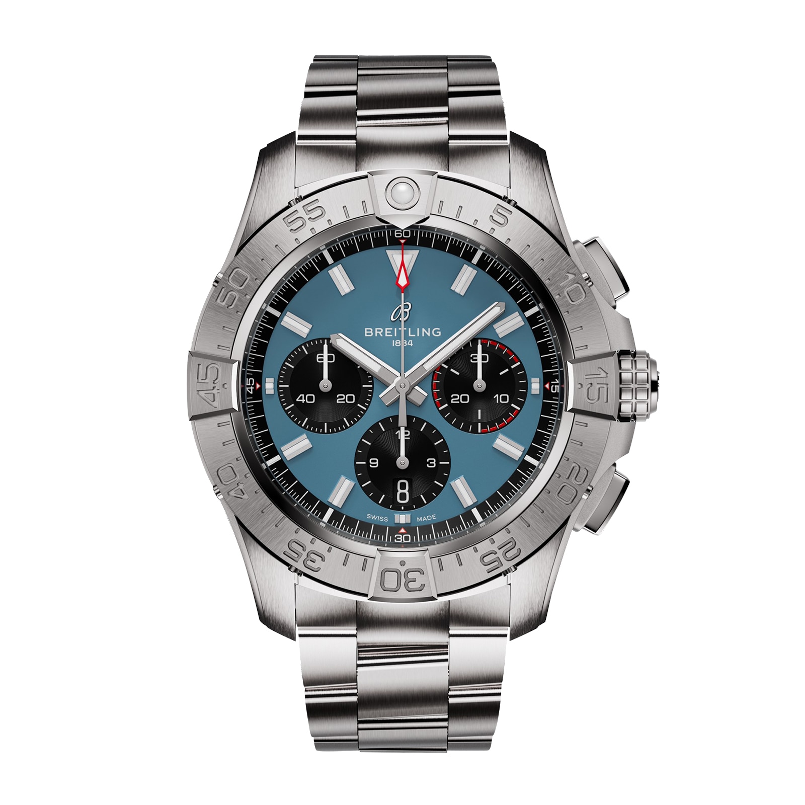 Montre homme Breitling Avenger Chronograph B01 44 mm, acier inoxydable bleu AB0147101C1A1
