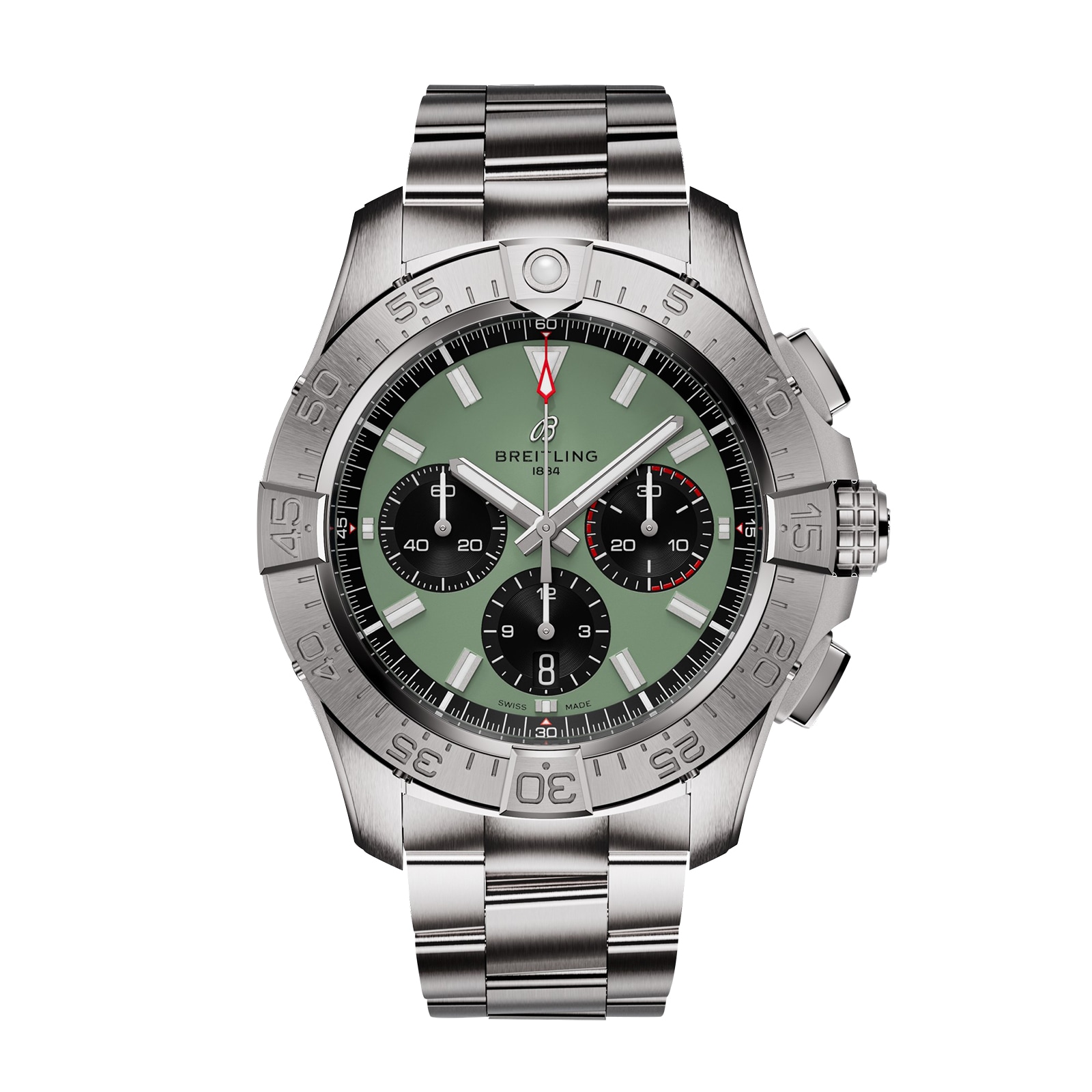 Montre homme Breitling Avenger Chronograph B01 44 mm en acier inoxydable vert AB0147101L1A1 Montre homme Breitling Avenger Chronograph B01 44 mm en acier inoxydable vert AB0147101L1A1