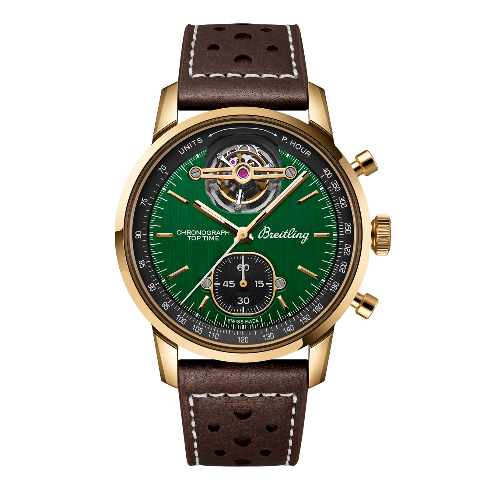 Montre homme Breitling Top Time B21 Ford Mustang Tourbillon 42 mm, verte NB21251A1L1X1