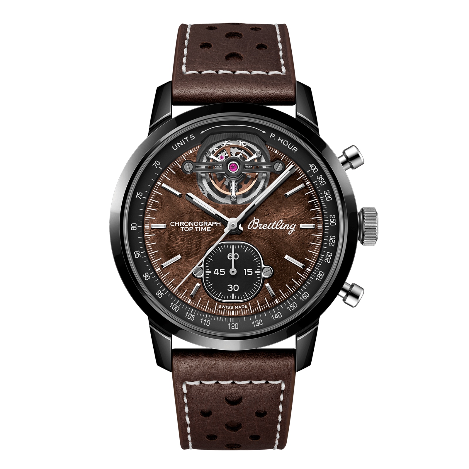 Montre homme Breitling Top Time B21 Chevrolet Corvette Tourbillon 42 mm marron SB21252A1Q1X1