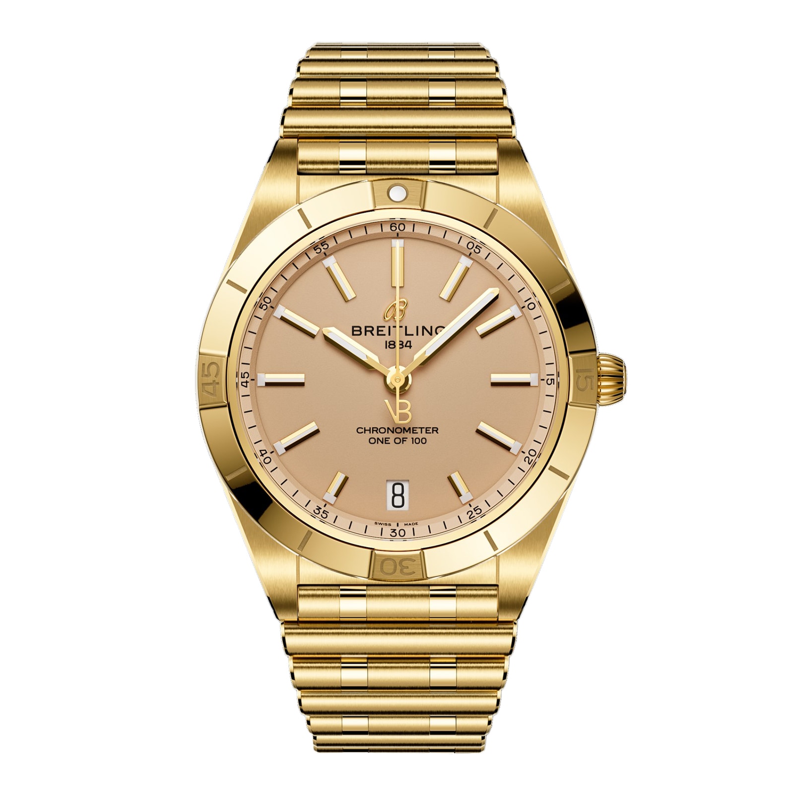 Montre automatique Breitling Chronomat 36 mm Victoria Beckham Edition limitee pour femme Or jaune sable K103801A1A1K1