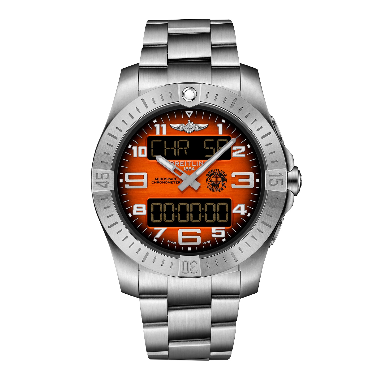 Montre Breitling Aerospace B70 Orbiter 25e anniversaire 43 mm pour homme, titane orange EB70101A1O1E1