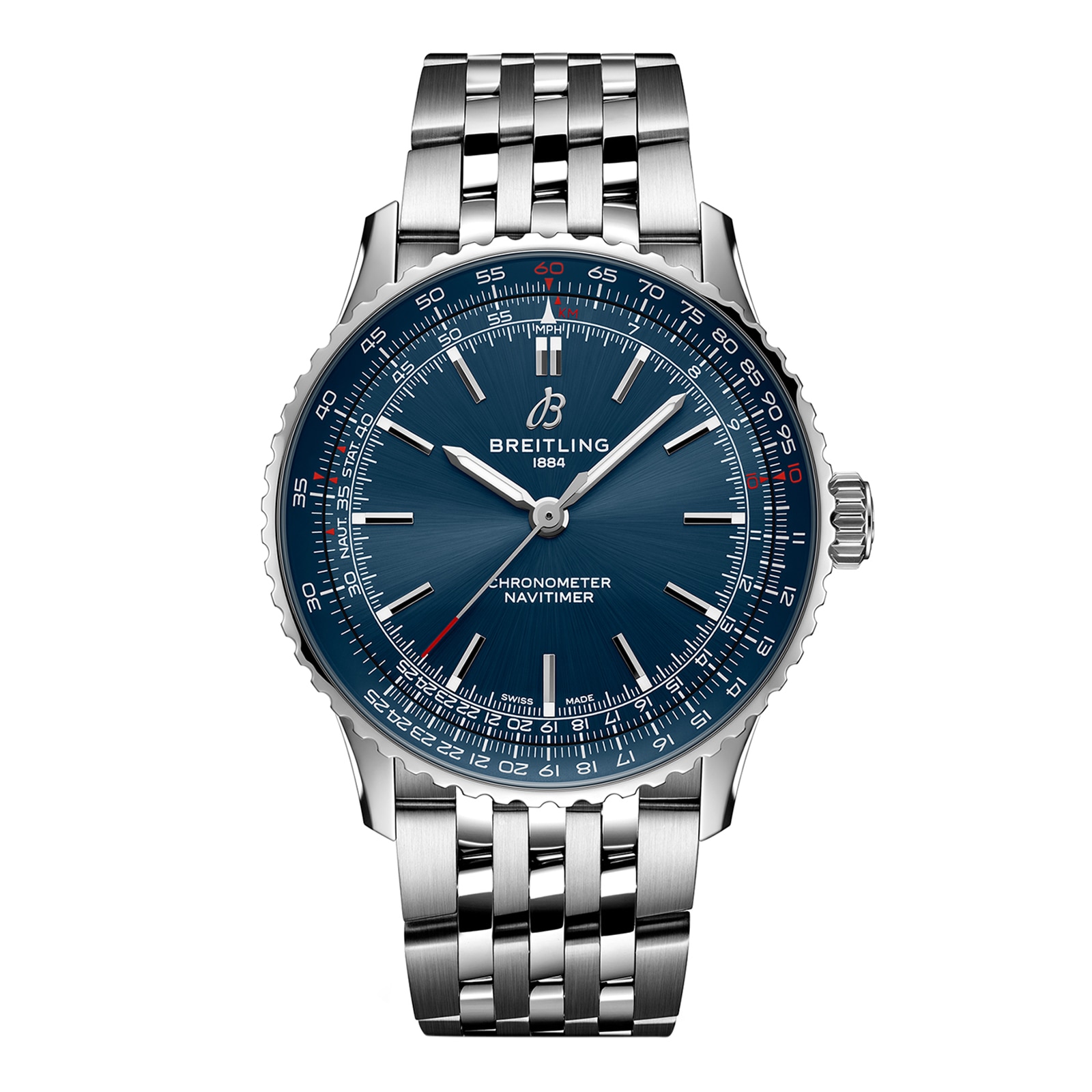 Montre Breitling Navitimer Automatique 41 mm pour homme en acier inoxydable bleu A17329161C1A1