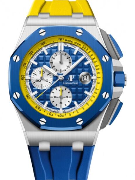 Montre Audemars Piguet Royal Oak Offshore Chronographe Automatique Drapeau Ukrainien Acier Inoxydable Cadran Bleu/Jaune 26400SO.OO.A057CA.01  Montre Audemars Piguet Royal Oak Offshore Chronographe Automatique Drapeau Ukrainien Acier Inoxydable Cadran Bleu/Jaune 26400SO.OO.A057CA.01