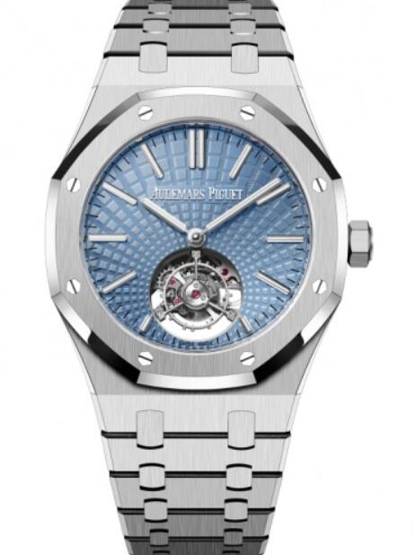 Montre Audemars Piguet Royal Oak Tourbillon Volant Automatique Platine 41 mm Bleu Clair 26530PT.OO.1220PT.01