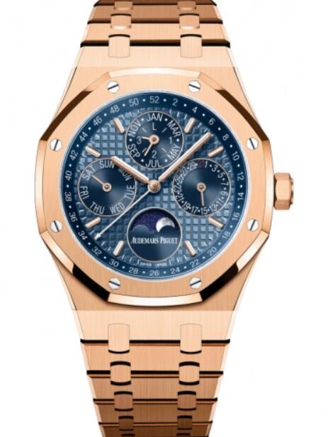 Montre Audemars Piguet Royal Oak Quantieme Perpetuel Or Rose 41 mm Bleu 26574OR.OO.1220OR.03  Montre Audemars Piguet Royal Oak Quantieme Perpetuel Or Rose 41 mm Bleu 26574OR.OO.1220OR.03
