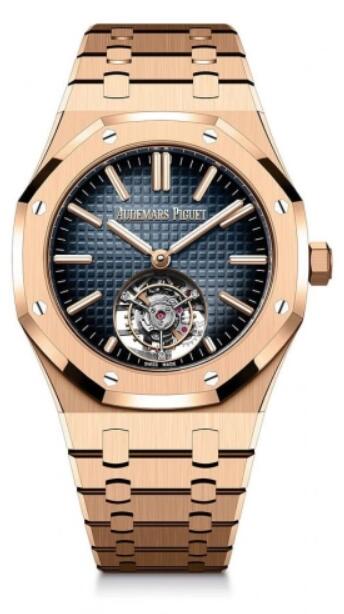 Montre Audemars Piguet Royal Oak Tourbillon Volant Automatique Or rose 41 mm Bleu 26730OR.OO.1320OR.01