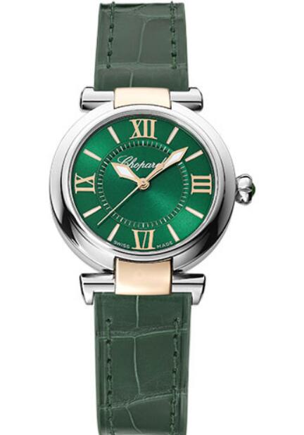Montre Chopard Imperiale 29,00 mm, boitier en acier et or rose, cadran vert, 388563-6015