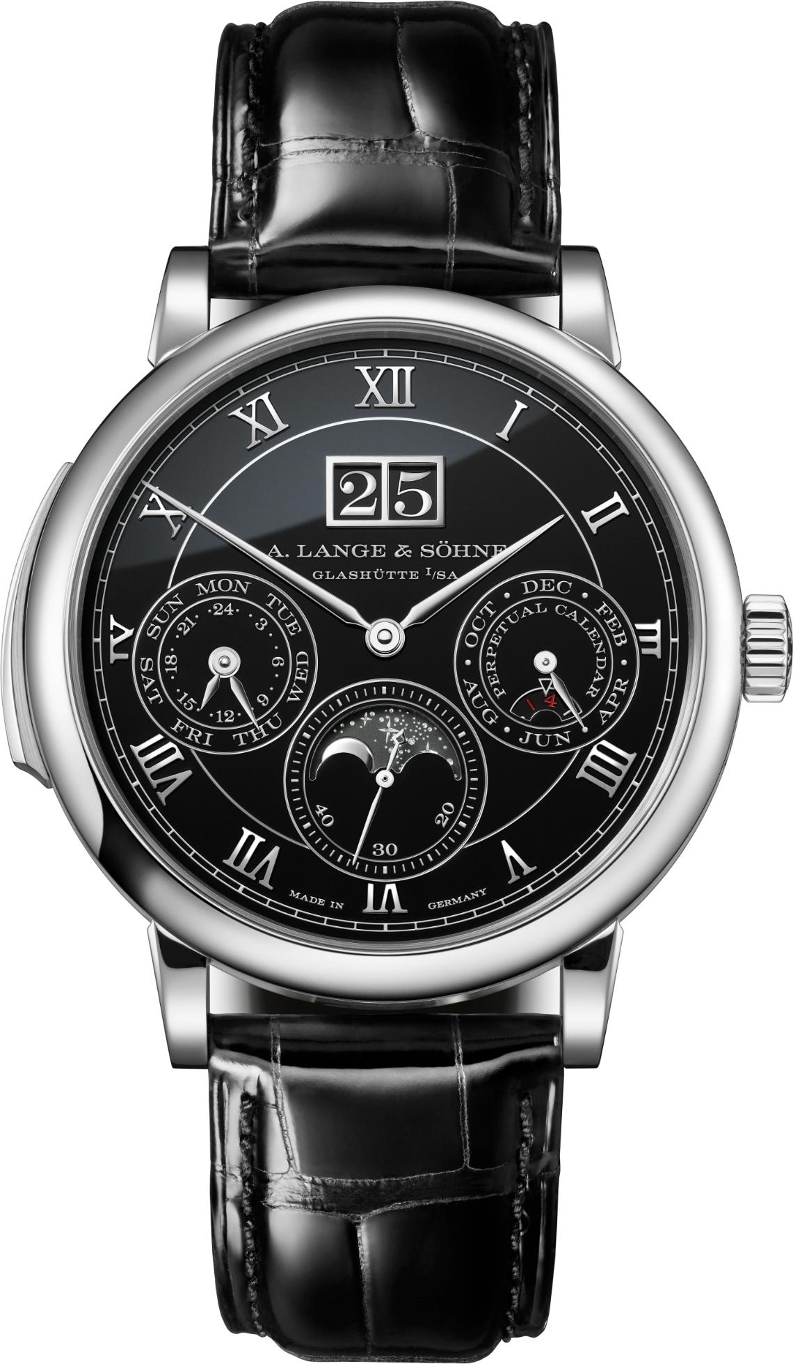 A. Lange & Sohne Saxonia Minute Repeater Perpetual 607.091FE Platine Email Noir