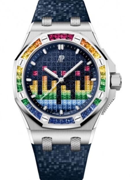 Montre Audemars Piguet Royal Oak Offshore Automatique Edition Musique Or Blanc 37 mm Cadran Bleu 77601BC.YY.D343CA.01  Montre Audemars Piguet Royal Oak Offshore Automatique Edition Musique Or Blanc 37 mm Cadran Bleu 77601BC.YY.D343CA.01