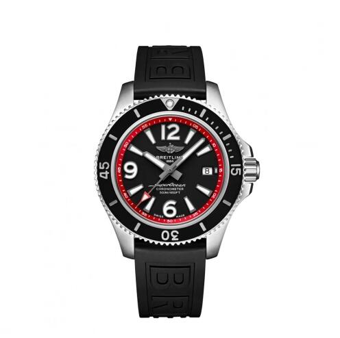 Montre Breitling Superocean 42 en acier inoxydable avec cadran noir et rouge A17366D71B2S1
