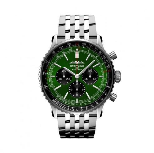 Montre Breitling Navitimer B01 Chronographe 46 Acier Inoxydable Cadran Vert AB0137241L1A1