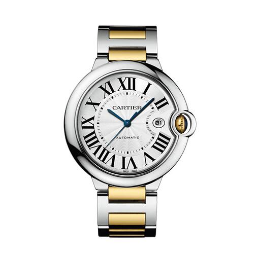 Montre Cartier Ballon Bleu de Cartier pour homme, cadran argente, acier bicolore, W2BB0031
