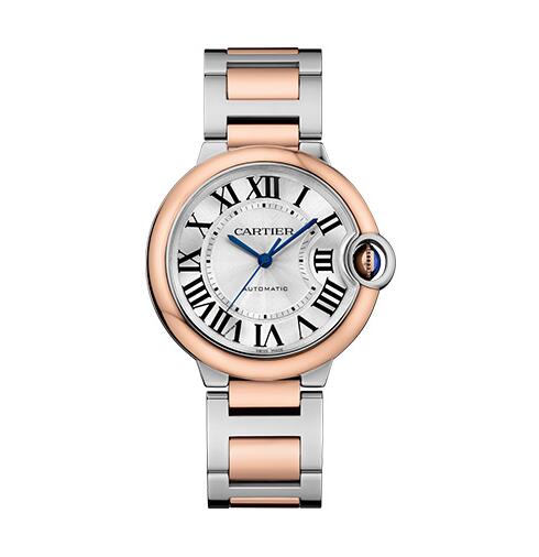 Montre Cartier Ballon Bleu 36 mm en acier inoxydable et or rose unisexe W2BB0033