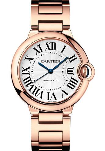 Montre Cartier Ballon Bleu Automatique Or Rose 36 mm Cadran Argent WGBB0043