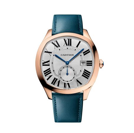 Montre Cartier Drive De Cartier automatique pour homme, cadran argente, or rose, WGNM0021