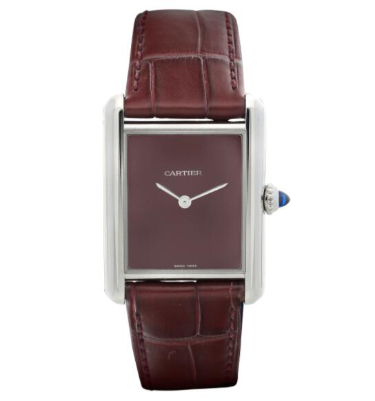 Montre Cartier Tank Must a quartz pour femme, cadran rouge, WSTA0054