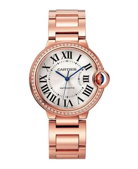 Montre Cartier Ballon Bleu de Cartier 36 mm or rose diamant WJBB0064