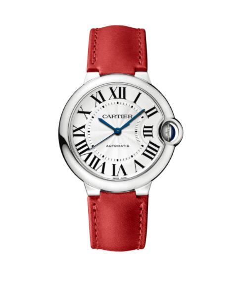 Montre Cartier Ballon Bleu 36 mm, bracelet en acier et cuir (WSBB0036)