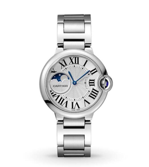 Montre Cartier Ballon Bleu Phase de Lune 37 mm en acier inoxydable unisexe WSBB0050