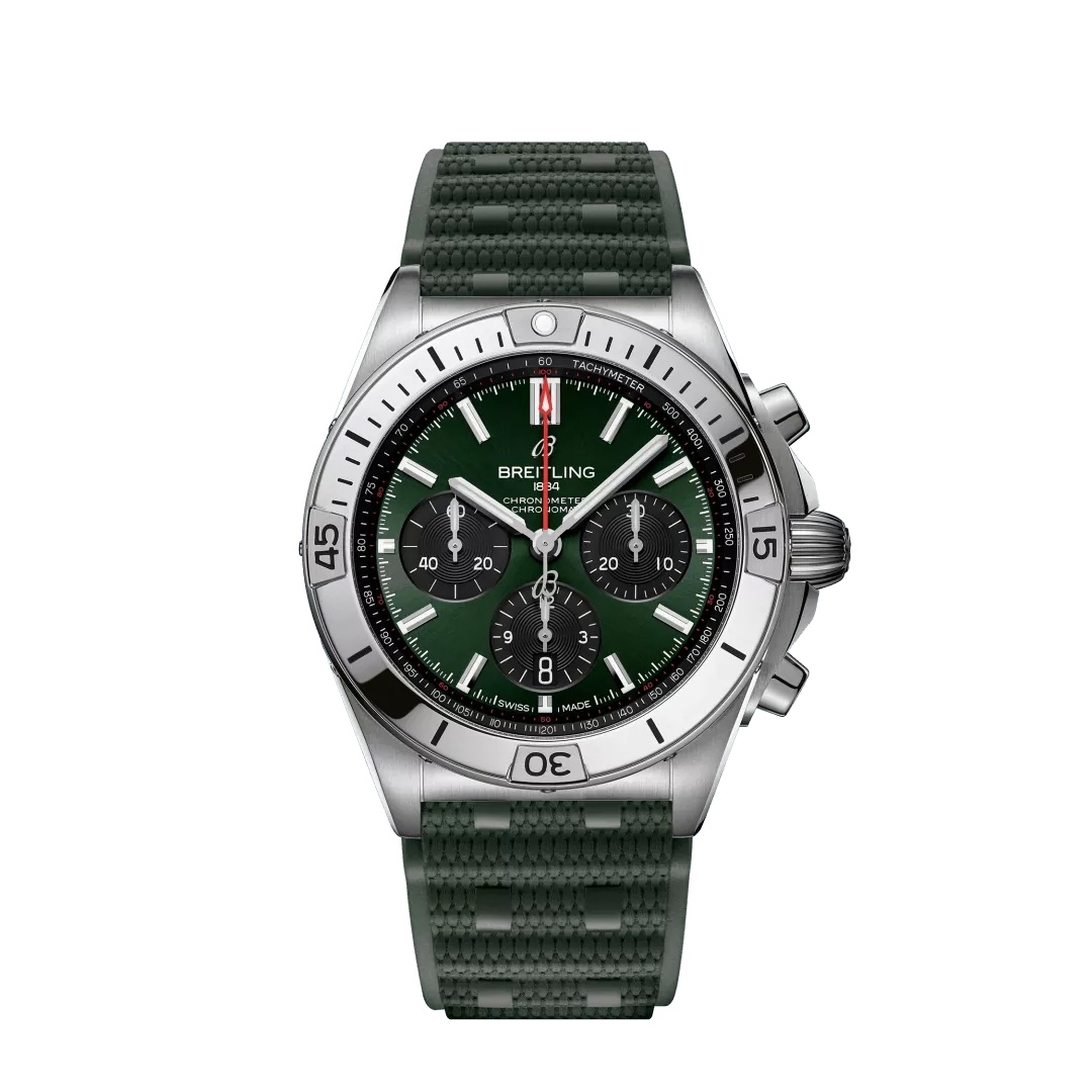 Breitling Chronomat B01 42 AB0134101L2S1 Acier inoxydable Caoutchouc vert