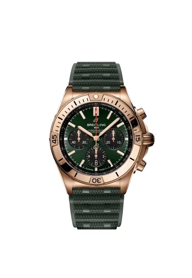 Breitling Chronomat B01 42 RB0134101L1S1 Or Rouge Vert Caoutchouc Breitling Chronomat B01 42 RB0134101L1S1 Or Rouge Vert Caoutchouc
