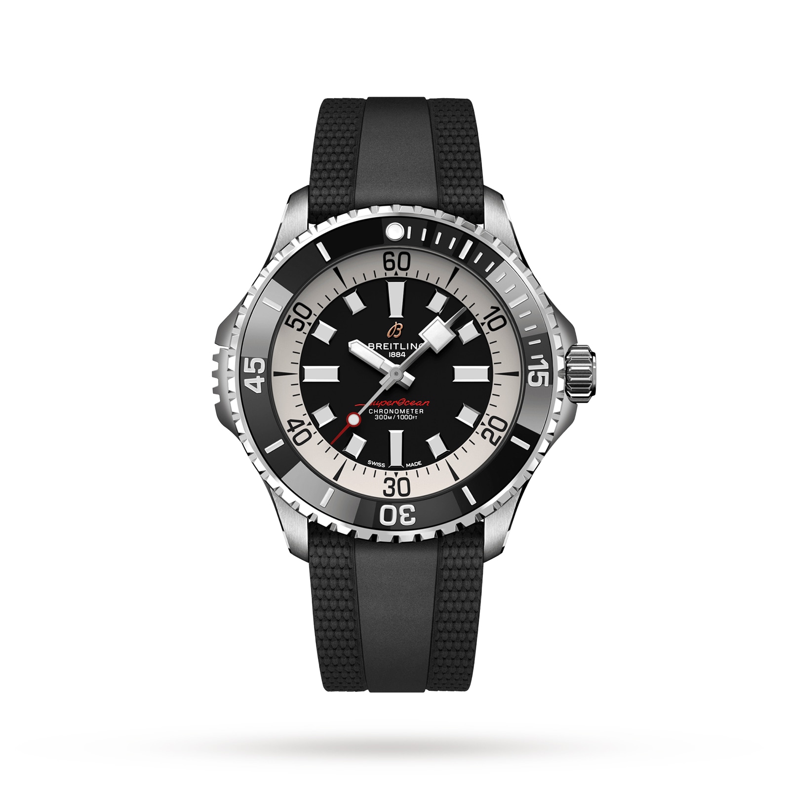 Montre Breitling Superocean Automatic 46 avec bracelet en caoutchouc et acier inoxydable A17378211B1S1 Montre Breitling Superocean Automatic 46 avec bracelet en caoutchouc et acier inoxydable A17378211B1S1