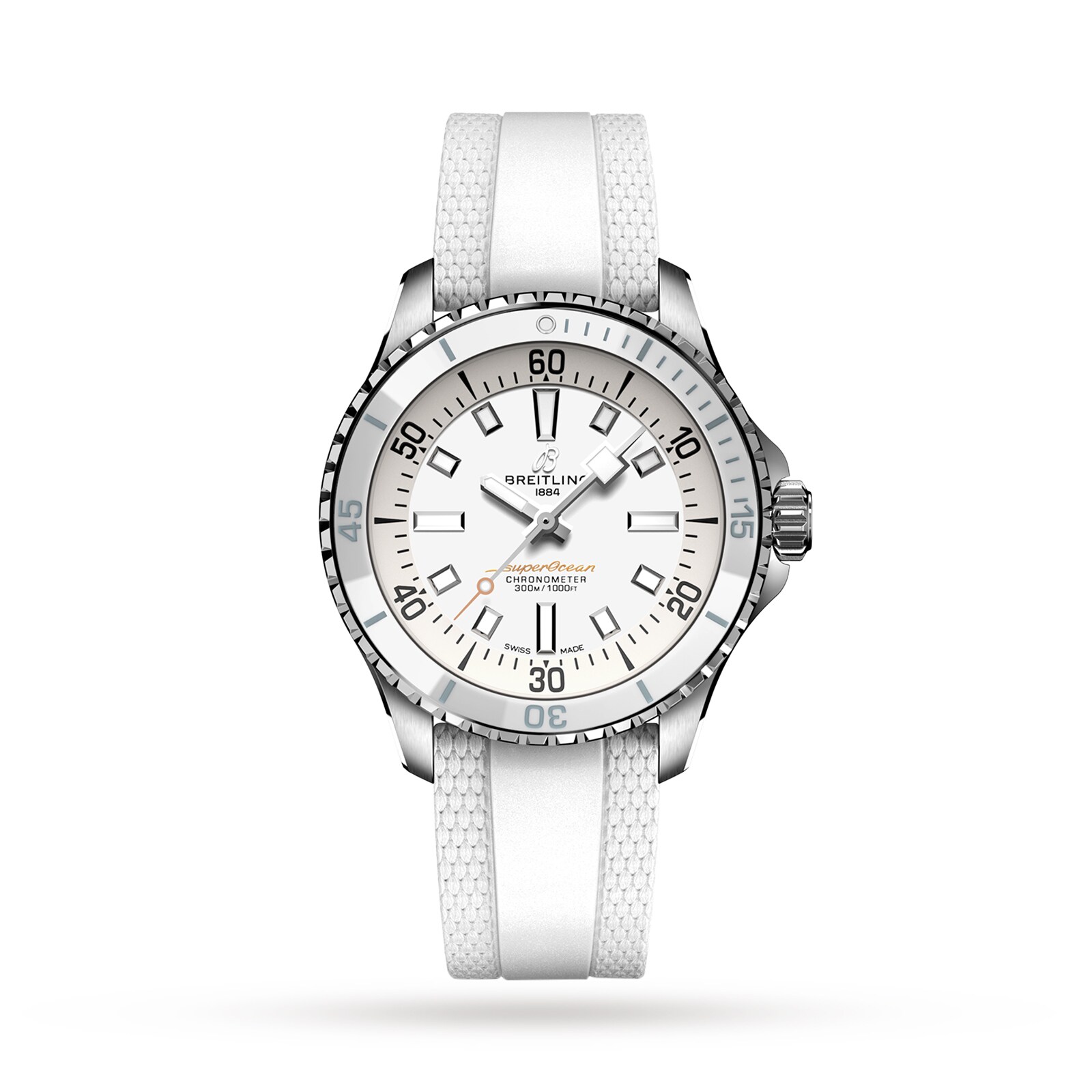 Montre Breitling Superocean Automatic 36 en acier inoxydable avec bracelet en caoutchouc A17377211A1S1 Montre Breitling Superocean Automatic 36 en acier inoxydable avec bracelet en caoutchouc A17377211A1S1